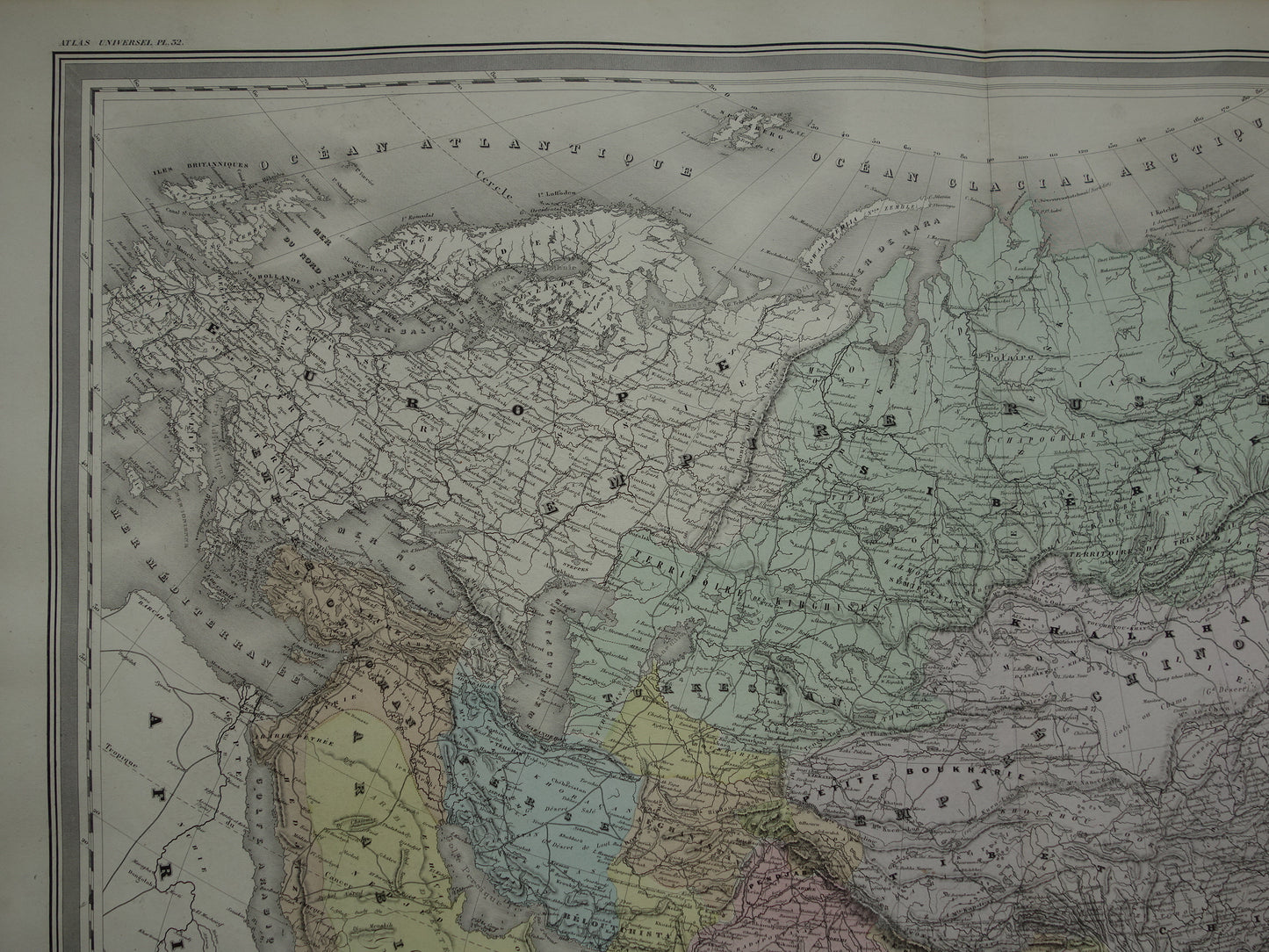 Antique map of Asia from 1880 Large old map of Asia continent Original vintage maps