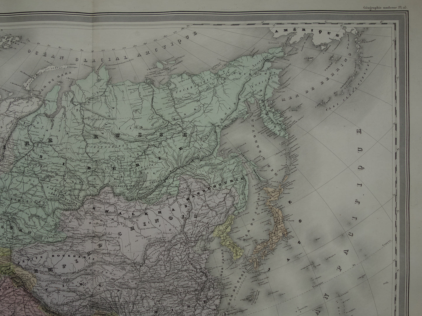 Antique map of Asia from 1880 Large old map of Asia continent Original vintage maps