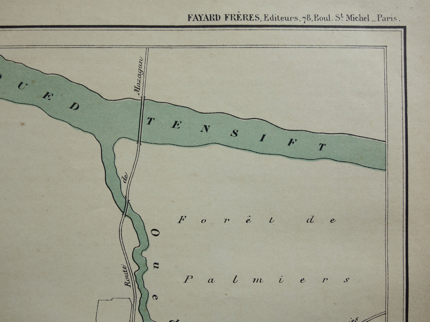 Oude kaart van Marrakesh Marokko uit 1896 antieke Franse plattegrond