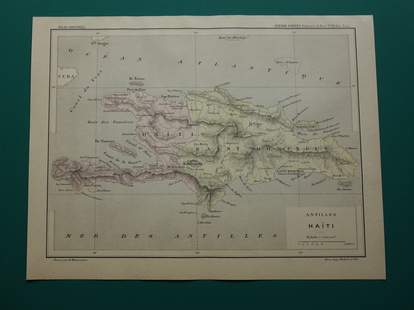 Haïti en Dominicaanse republiek  oude landkaart