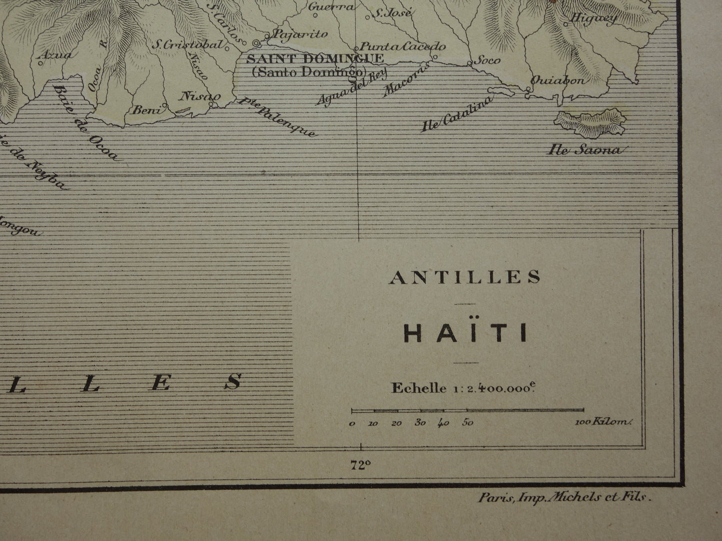 Haiti and Dominican Republic Old map Original antique map