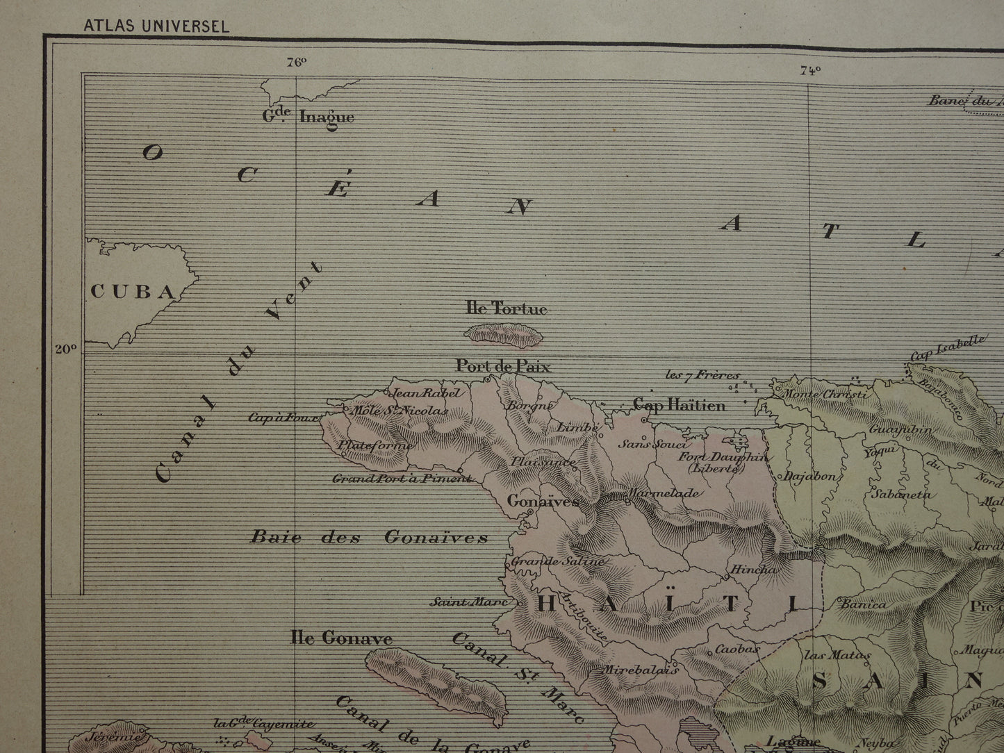 Haiti and Dominican Republic Old map Original antique map