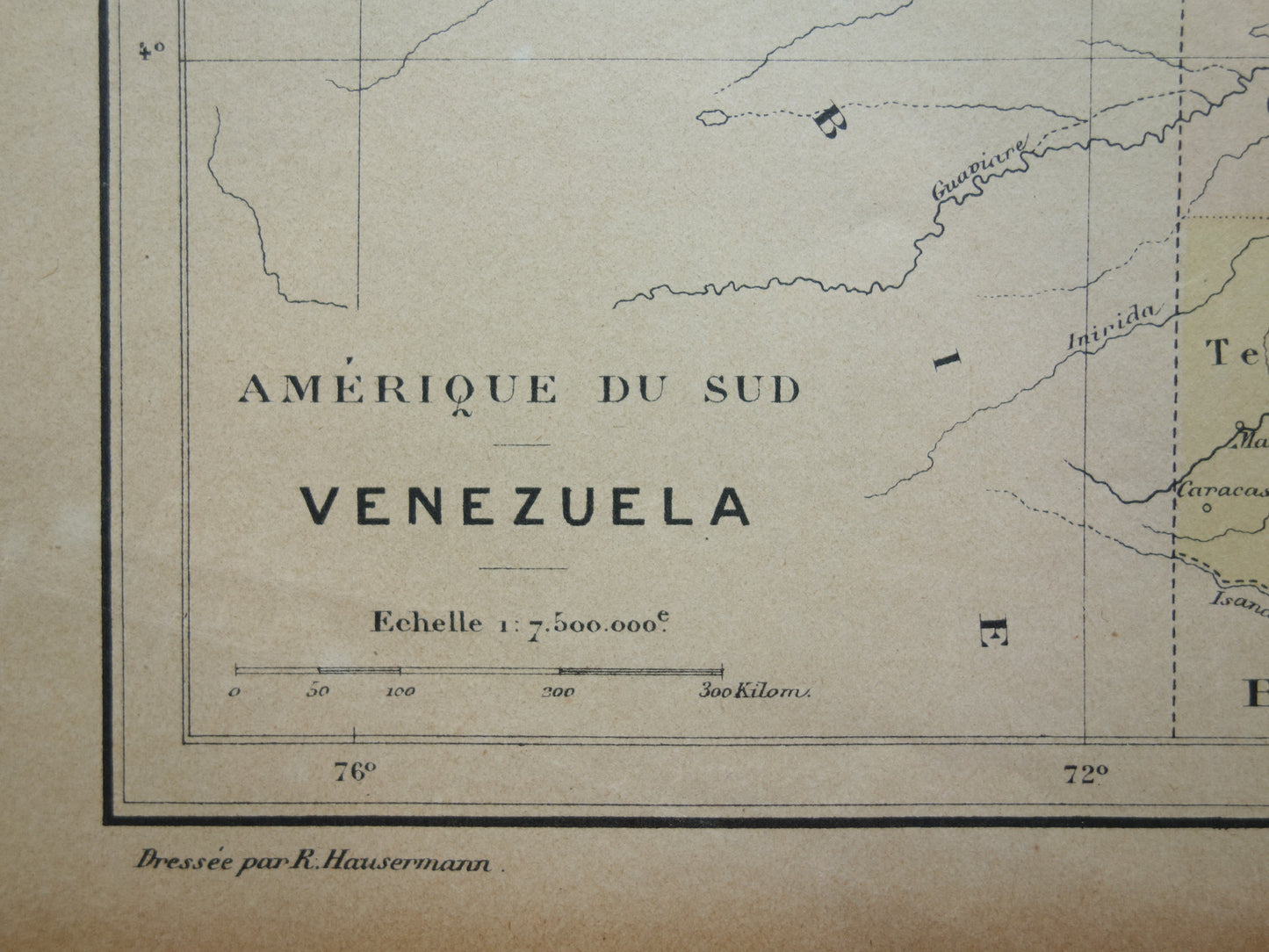 VENEZUELA Old map from 1896 original antique hand-colored French map Venezuela vintage maps
