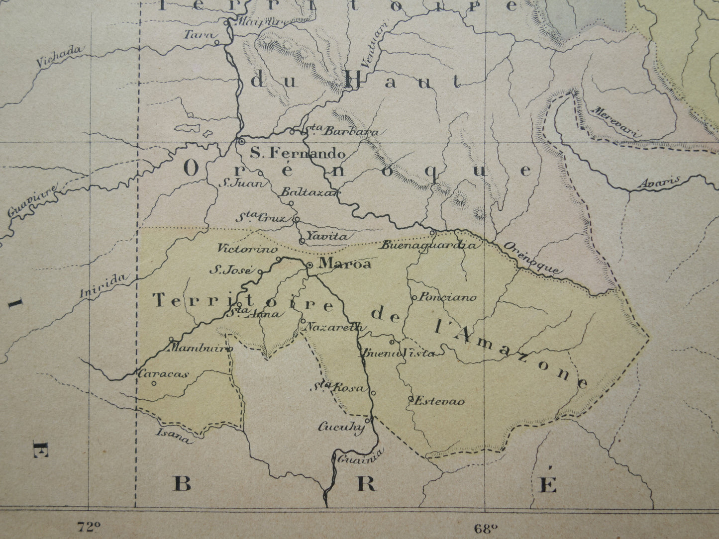 VENEZUELA Old map from 1896 original antique hand-colored French map Venezuela vintage maps