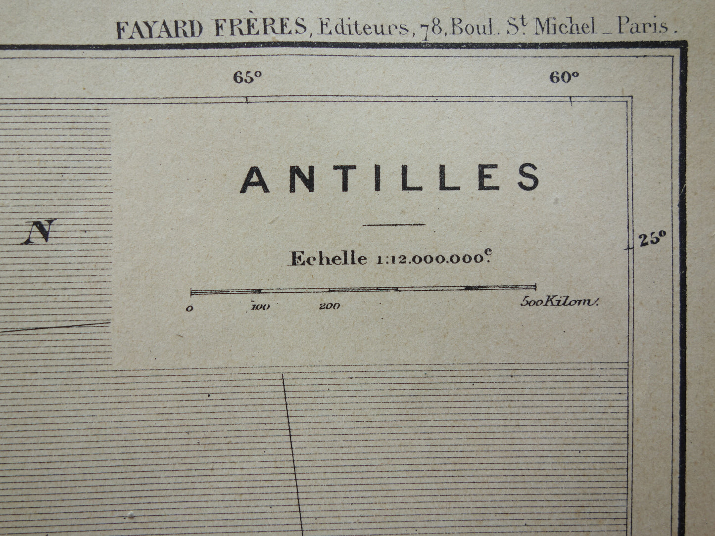 ANTILLEN Oude landkaart van het Caribisch gebied Originele antieke kaart