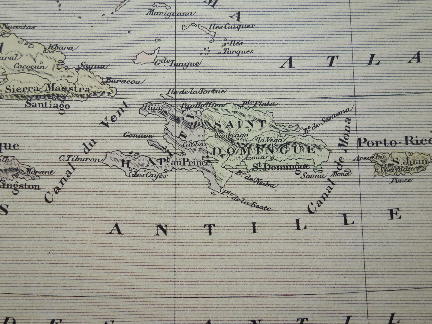 ANTILLEN Oude landkaart van het Caribisch gebied Originele antieke kaart