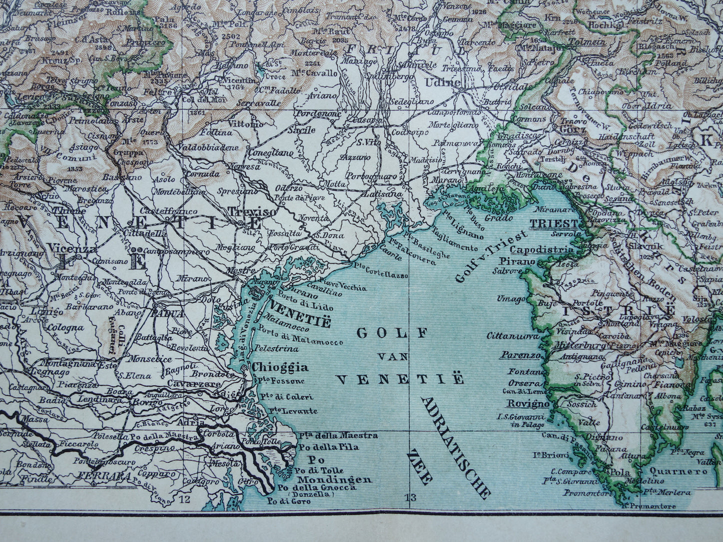 Slovenië oude kaart van Slovenië Oostenrijk uit 1909 Gedetailleerde vintage Nederlandse landkaart antieke kaarten