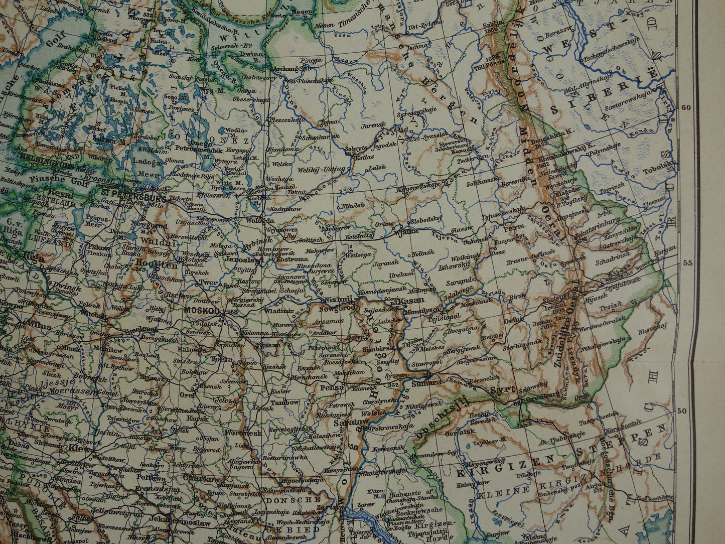 RUSSIA Old Dutch map of European Russia from 1910 Vintage map of Eastern Europe