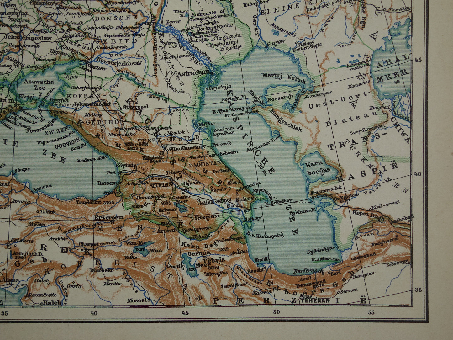 RUSSIA Old Dutch map of European Russia from 1910 Vintage map of Eastern Europe