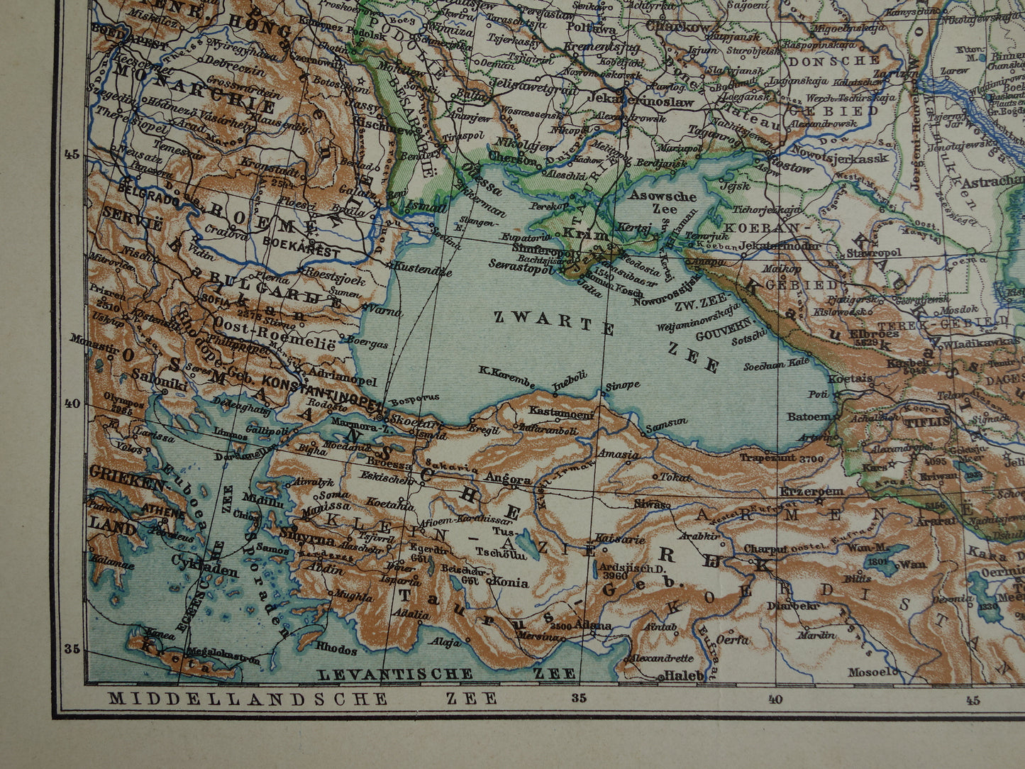 RUSSIA Old Dutch map of European Russia from 1910 Vintage map of Eastern Europe
