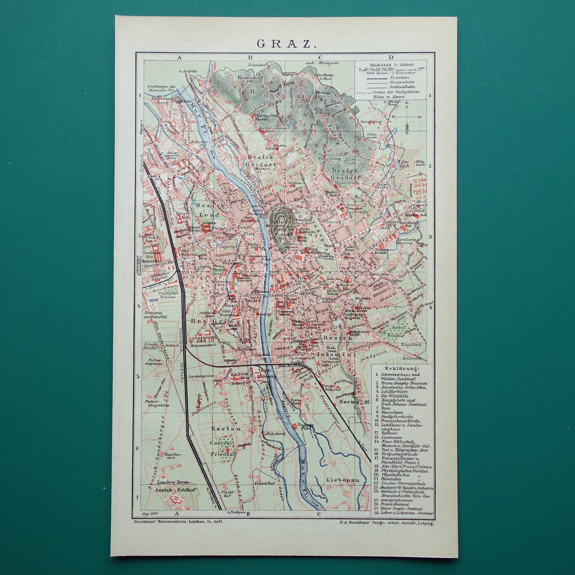 Graz Austria old map for sale