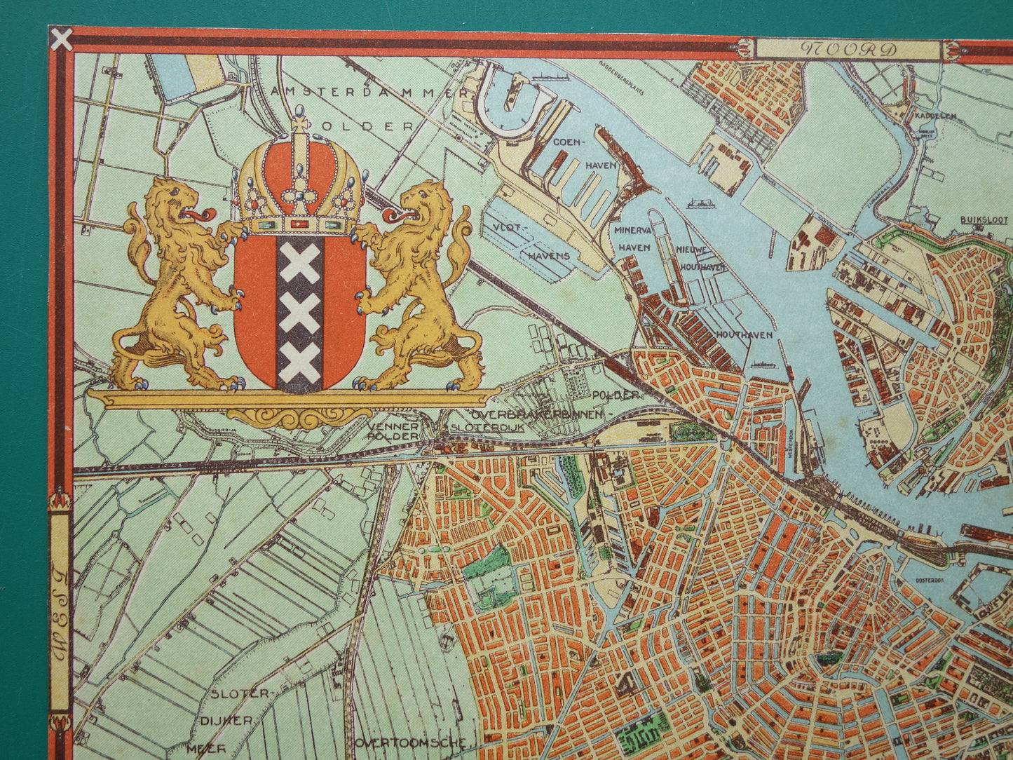 AMSTERDAM old map of Amsterdam in 1940 original vintage map