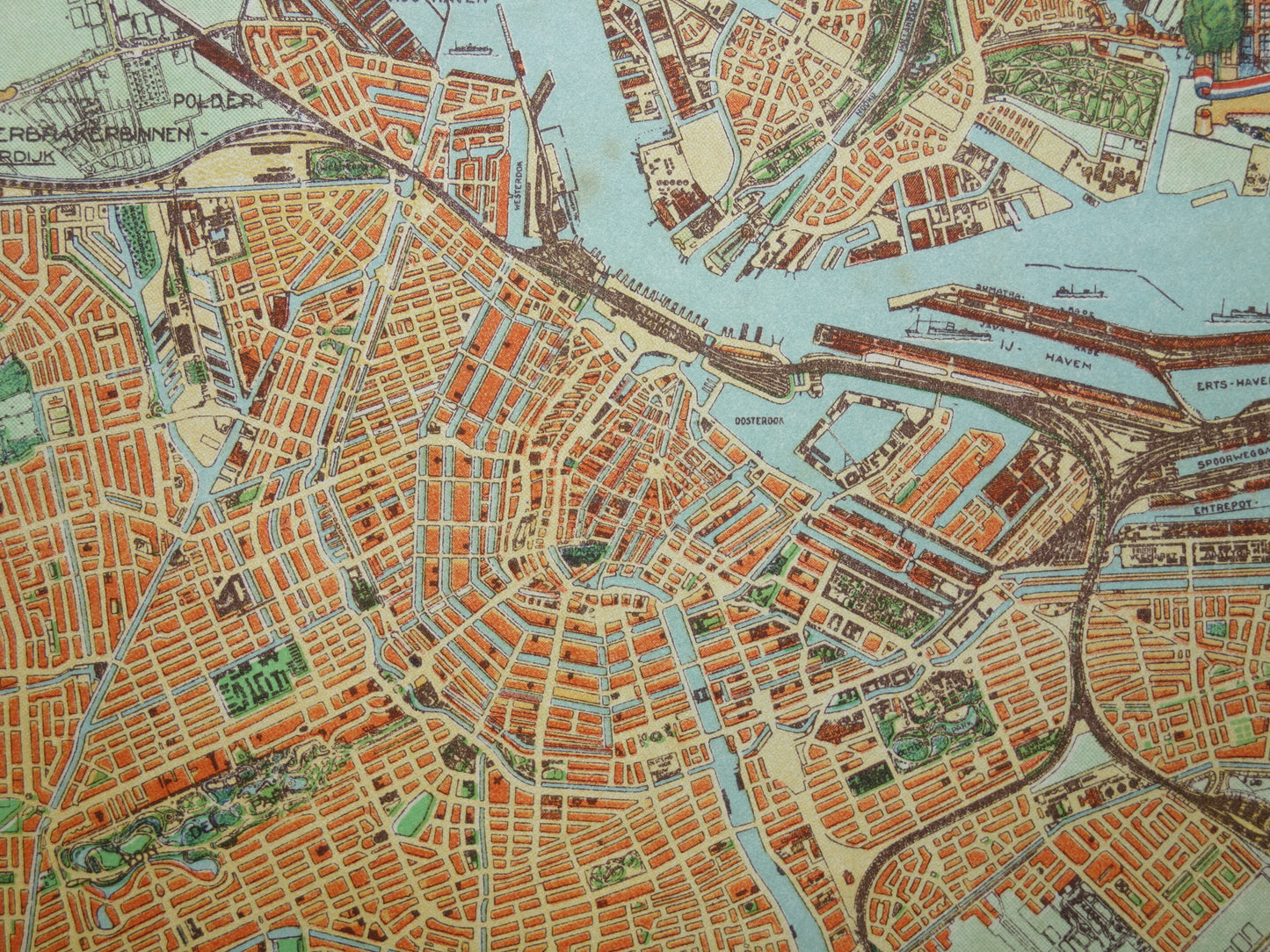 AMSTERDAM old map of Amsterdam in 1940 original vintage map