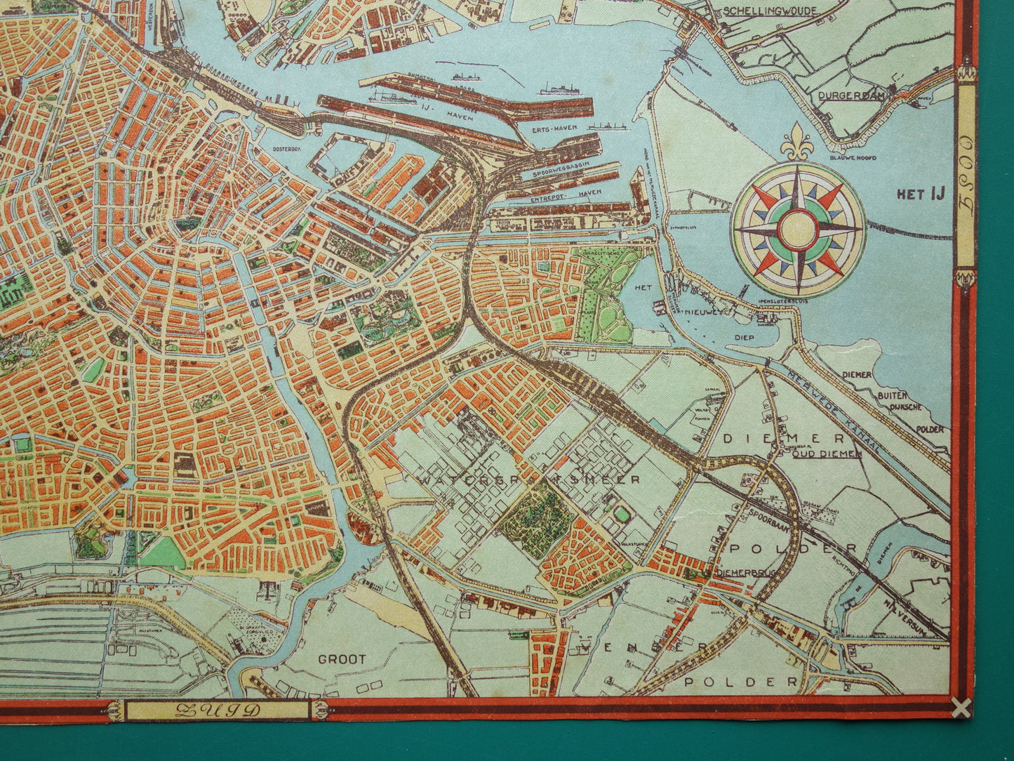 AMSTERDAM old map of Amsterdam in 1940 original vintage map