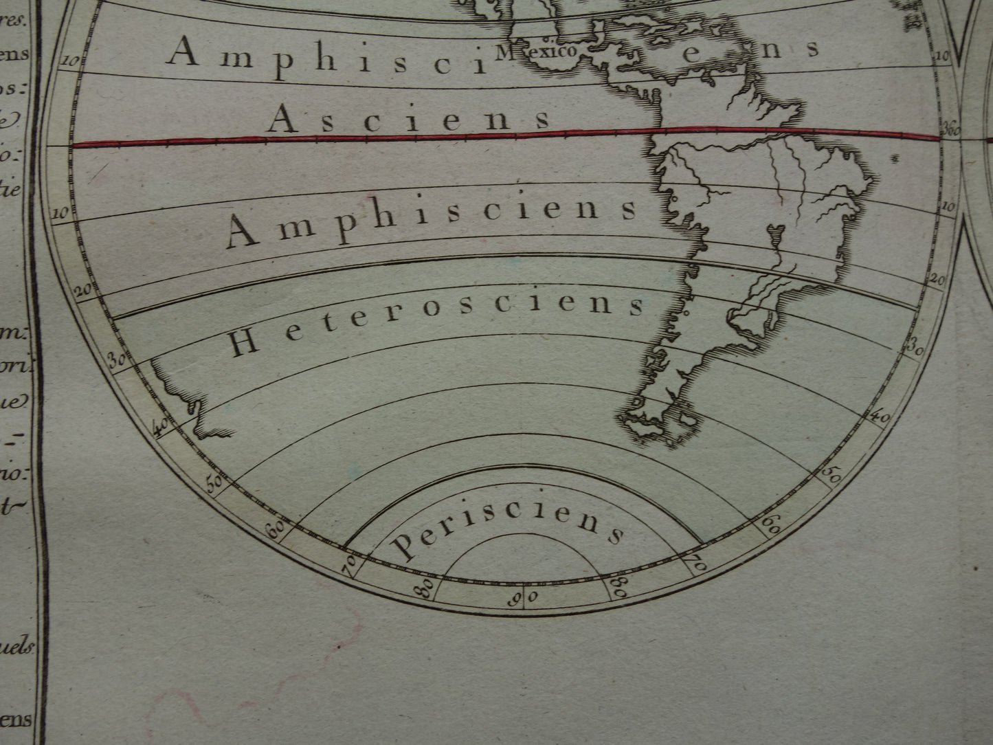 Old world map from 1761 map of the world over shadow - original antique hand colored map