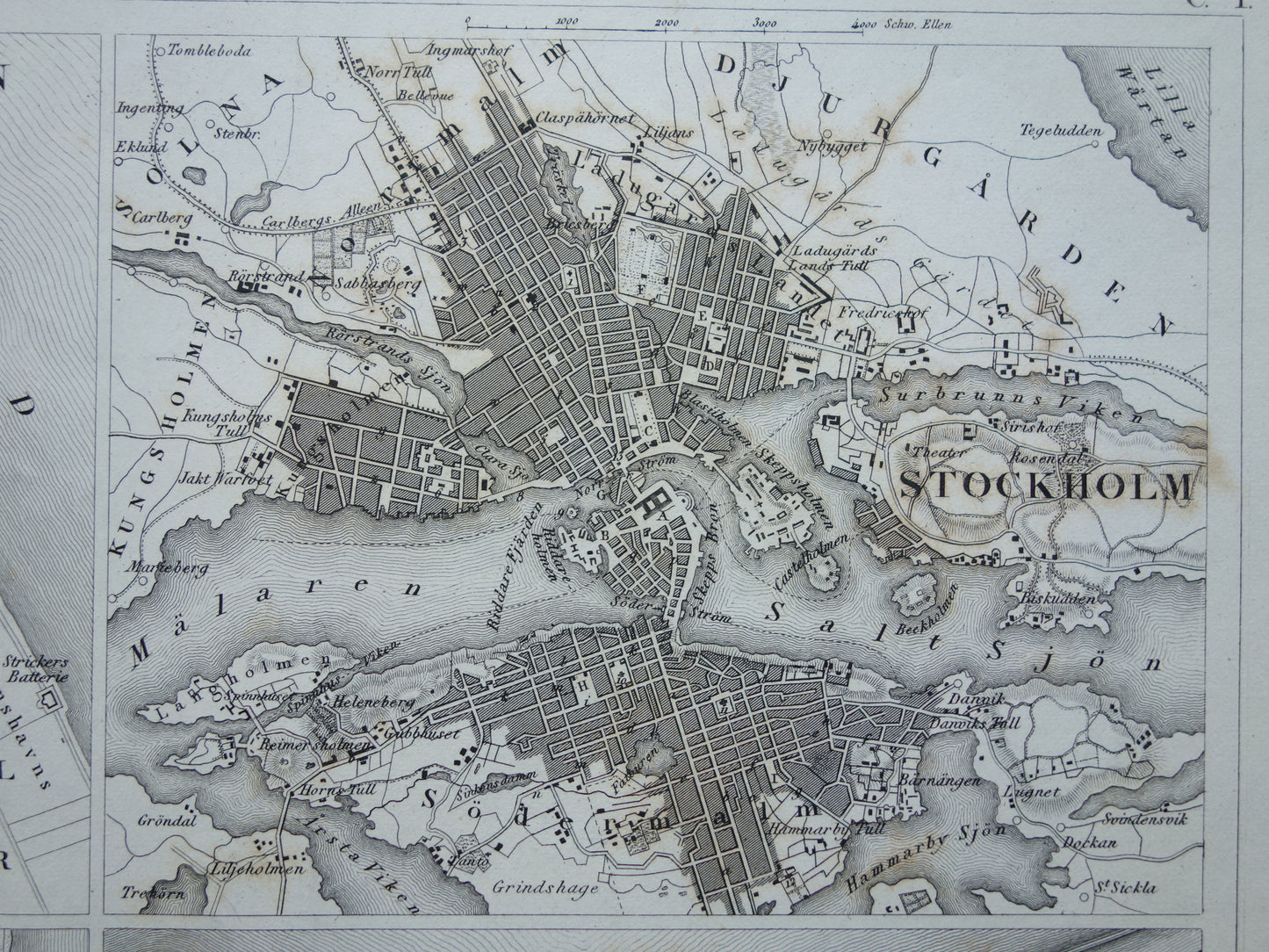 Amsterdam Antwerp Stockholm Copenhagen antique map 175+ year old map with city plans of European cities from 1849 - original vintage historical maps