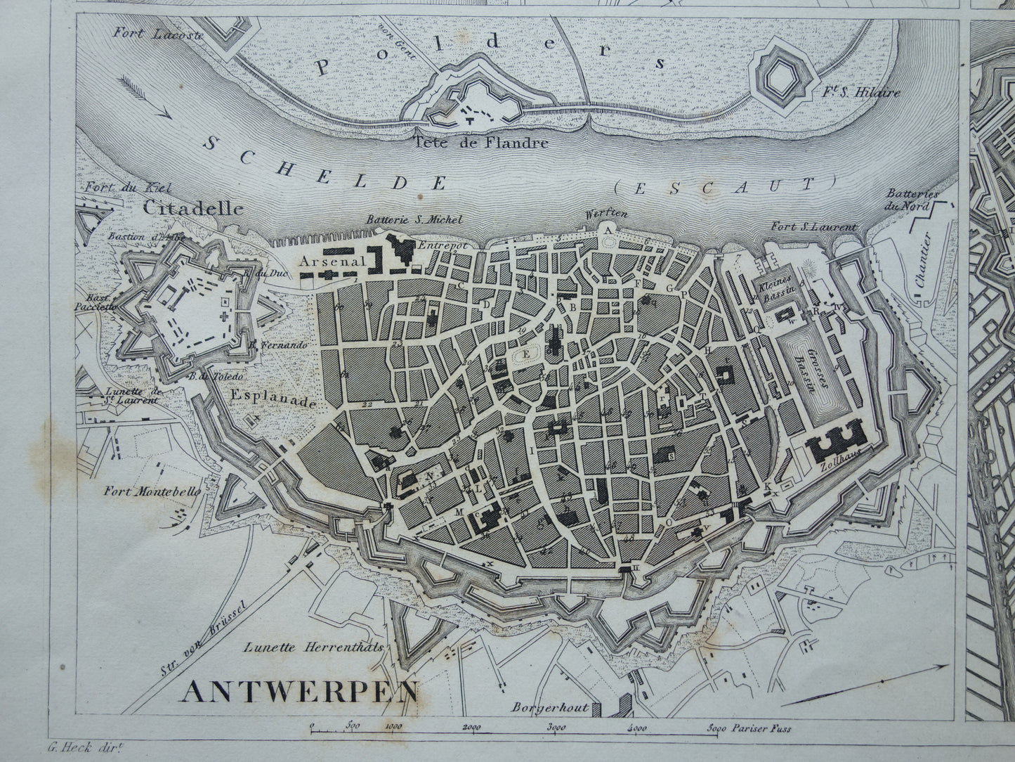 Amsterdam Antwerp Stockholm Copenhagen antique map 175+ year old map with city plans of European cities from 1849 - original vintage historical maps