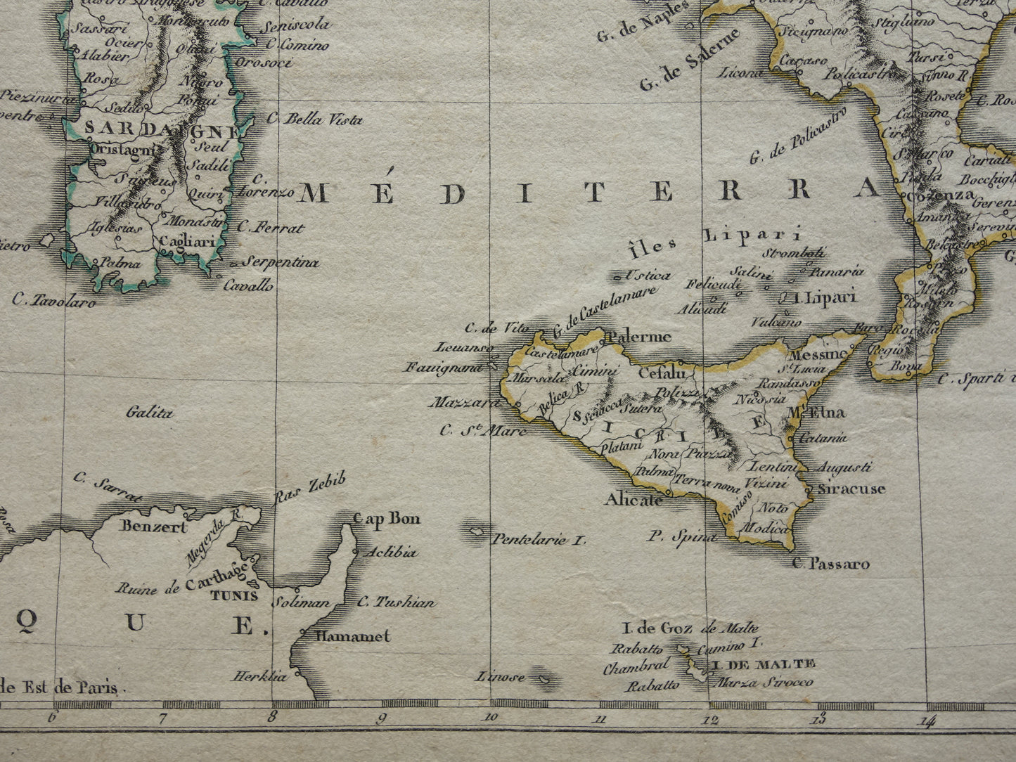 Oude kaart van Italië uit 1804 Originele antieke Pinkerton landkaart van Italië