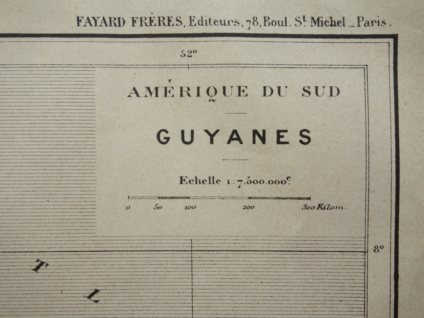 Suriname & Guyana old map from 1896 original antique French map of French Guiana Guyana and Suriname
