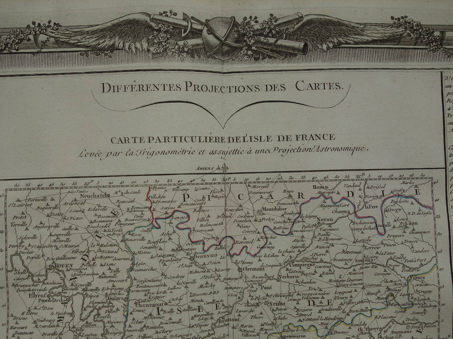 CARTOGRAPHY Set of three old engravings about concepts from Cartography Geography - Original 260+ year old French matching prints Projection