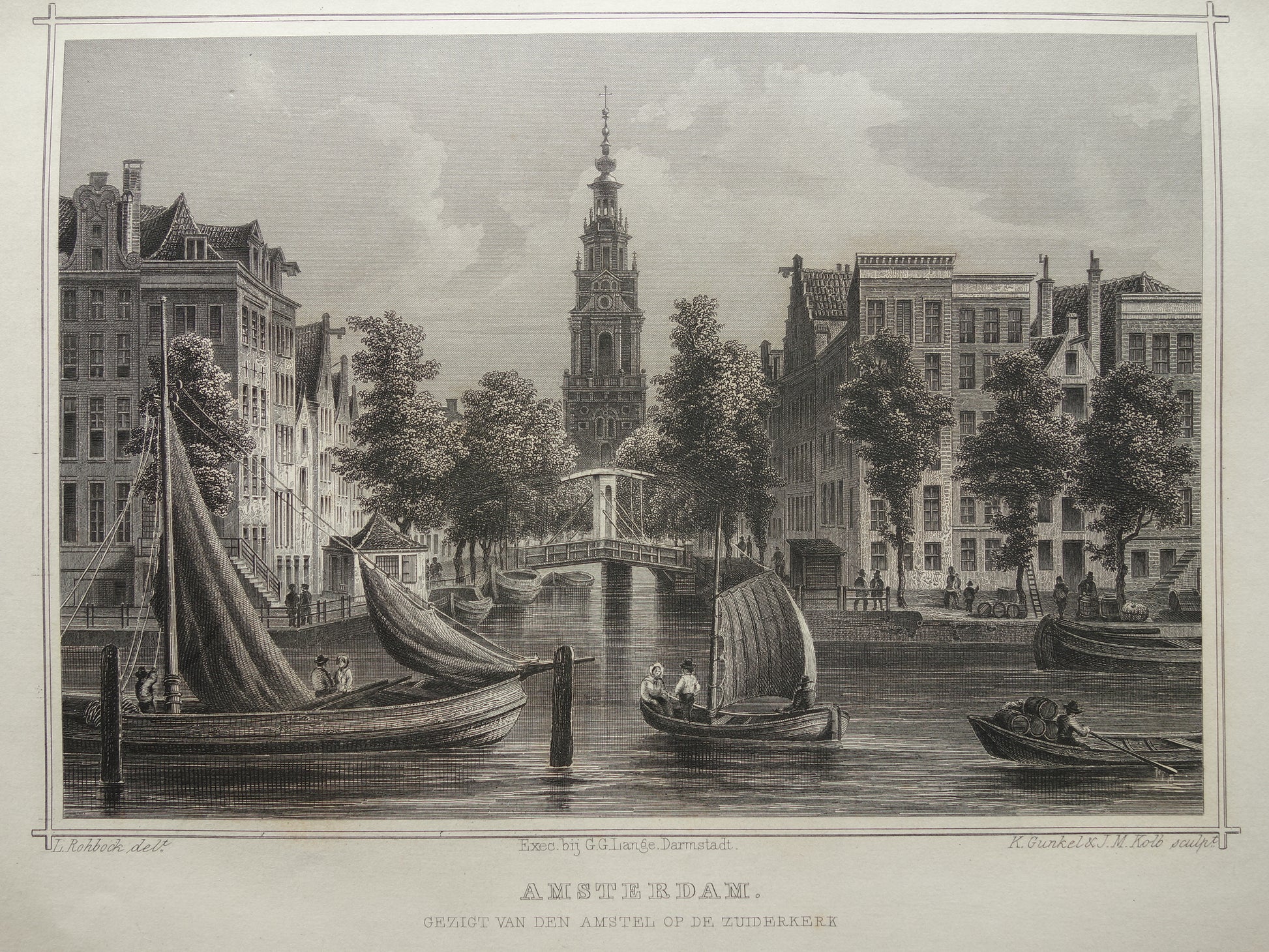 zuiderkerk amsterdam muurdecoratie cadeau vintage illustratie