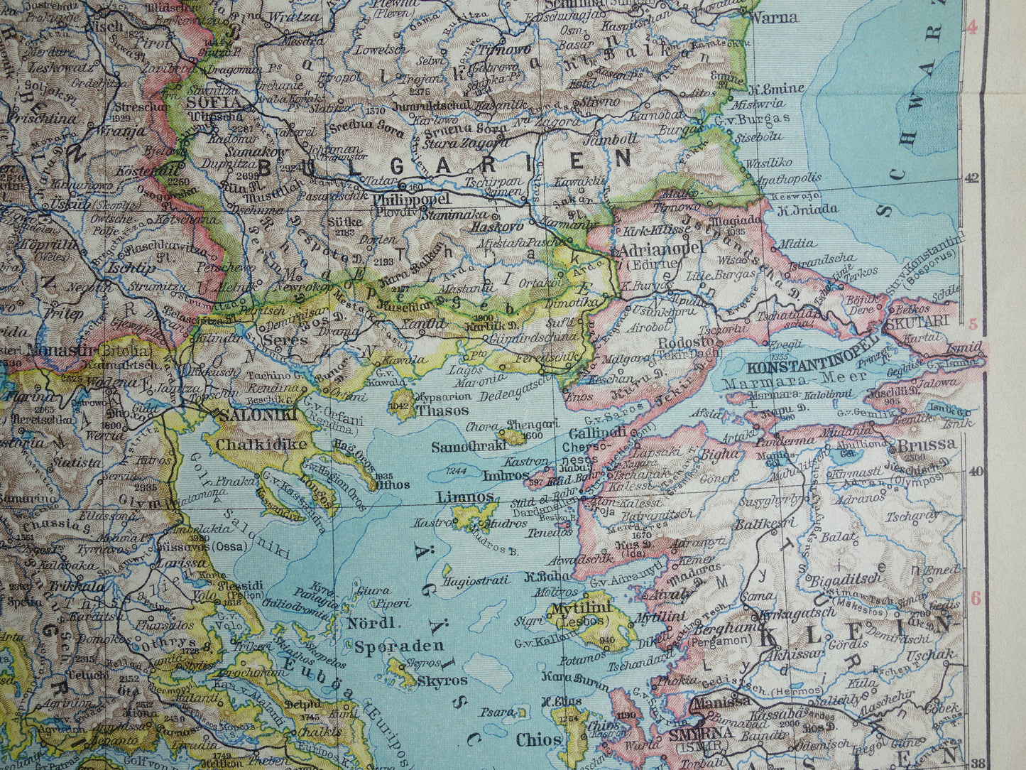 BALKAN old map of the Balkans from 1928 original German vintage map Romania Hungary Czechia Slovakia Bosnia