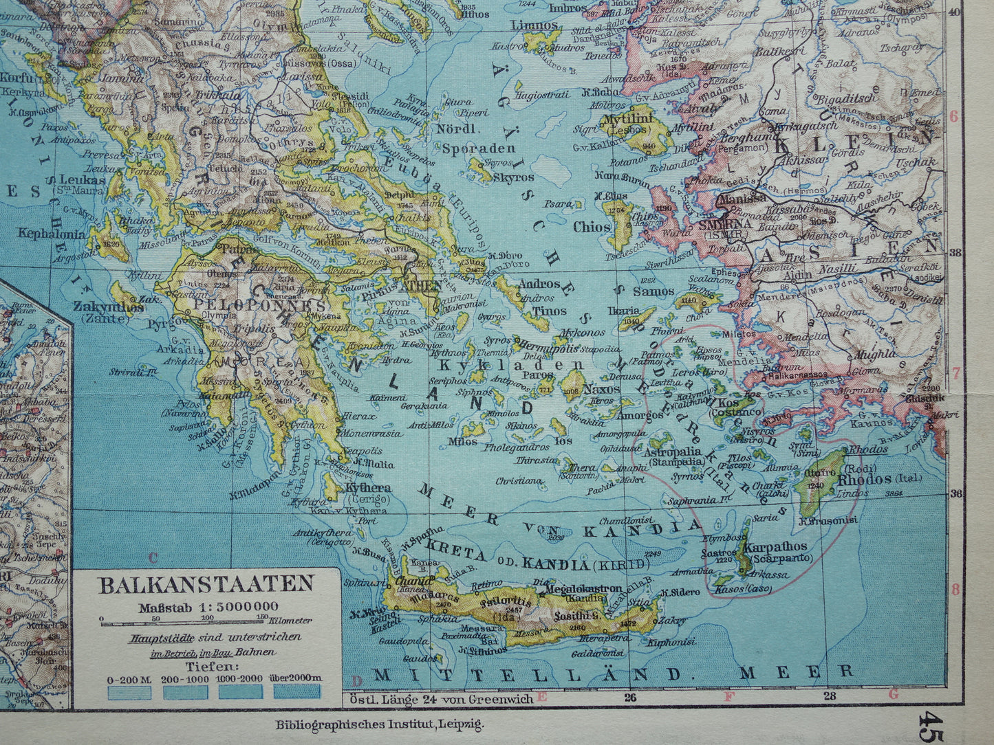 BALKAN old map of the Balkans from 1928 original German vintage map Romania Hungary Czechia Slovakia Bosnia