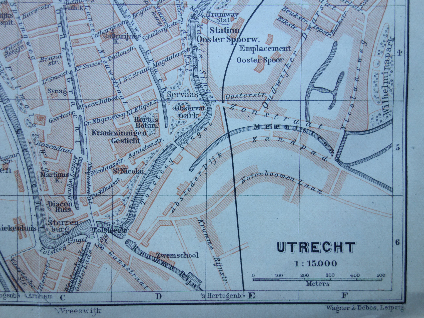 UTRECHT oude kaart van Utrecht uit 1904 kleine originele antieke plattegrond vintage landkaart