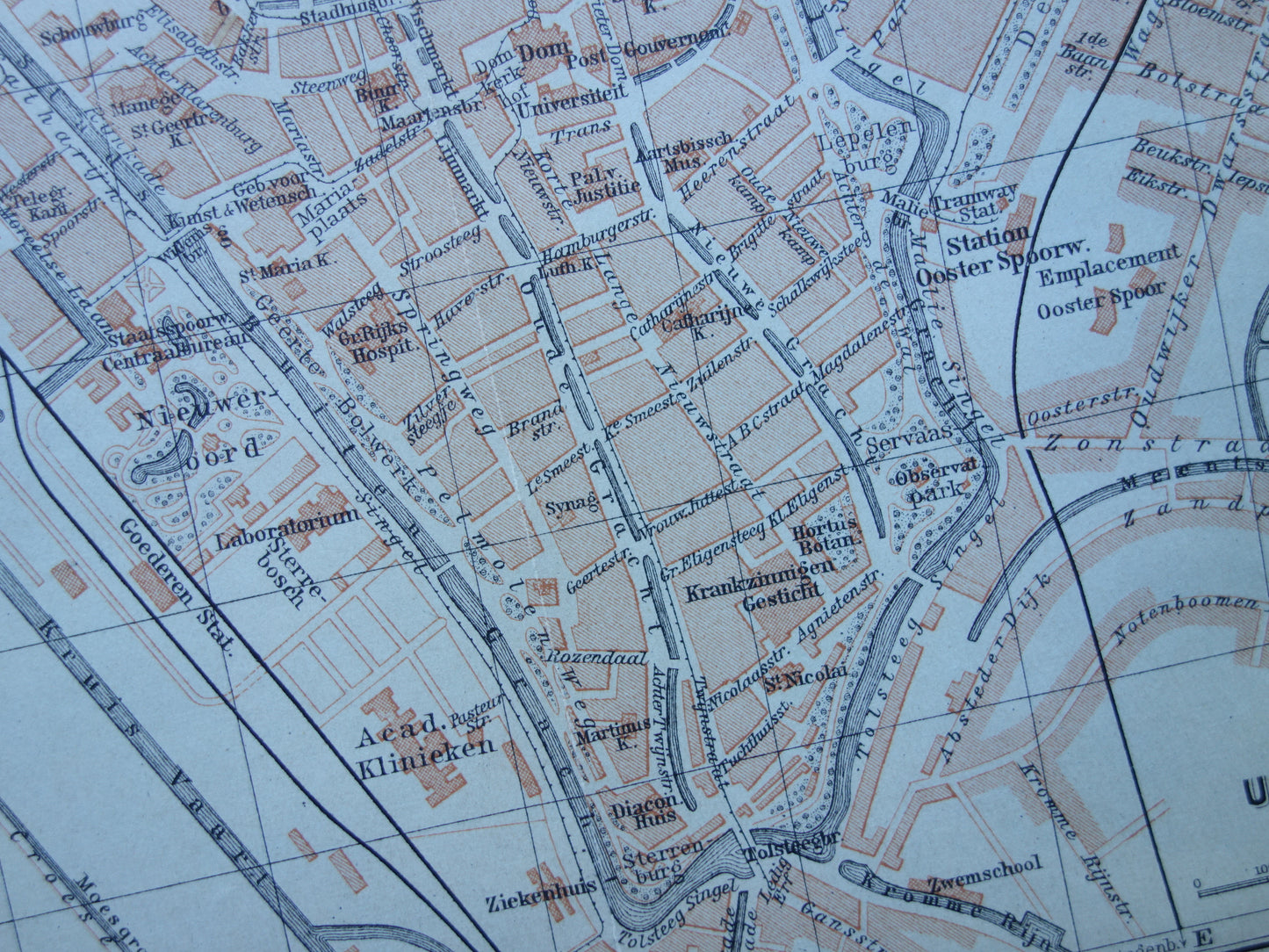 UTRECHT oude kaart van Utrecht uit 1904 kleine originele antieke plattegrond vintage landkaart
