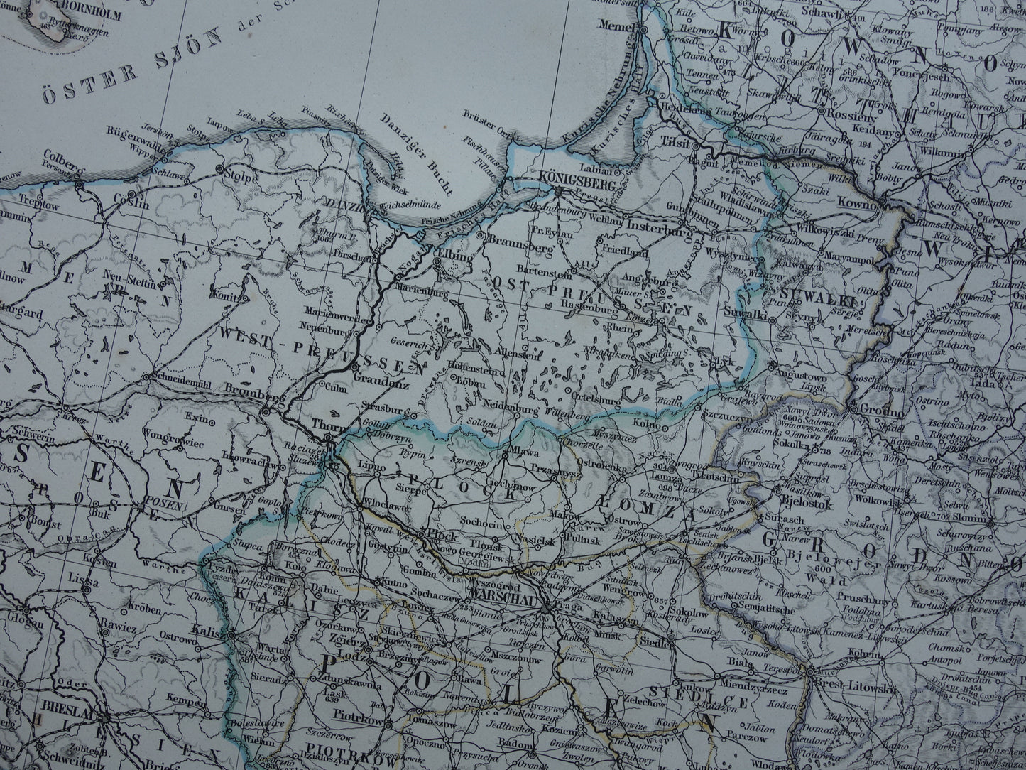 BALTIC SEA old map of Baltic States Poland in 1876 original antique map Estonia Latvia Lithuania vintage poster