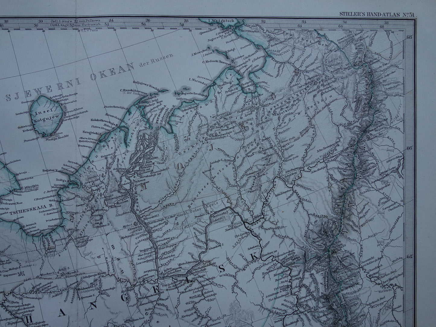 RUSSIA Old map of White Sea Archangel from the year 1876 antique map northern Russia old vintage maps Barents Sea
