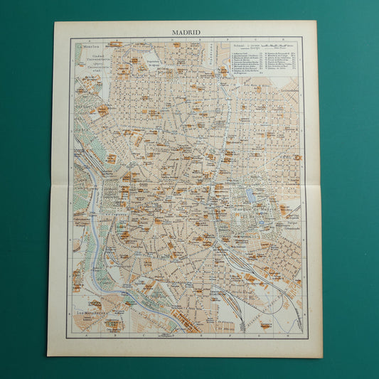 MADRID oude kaart van Madrid Spanje uit 1936 originele vintage plattegrond