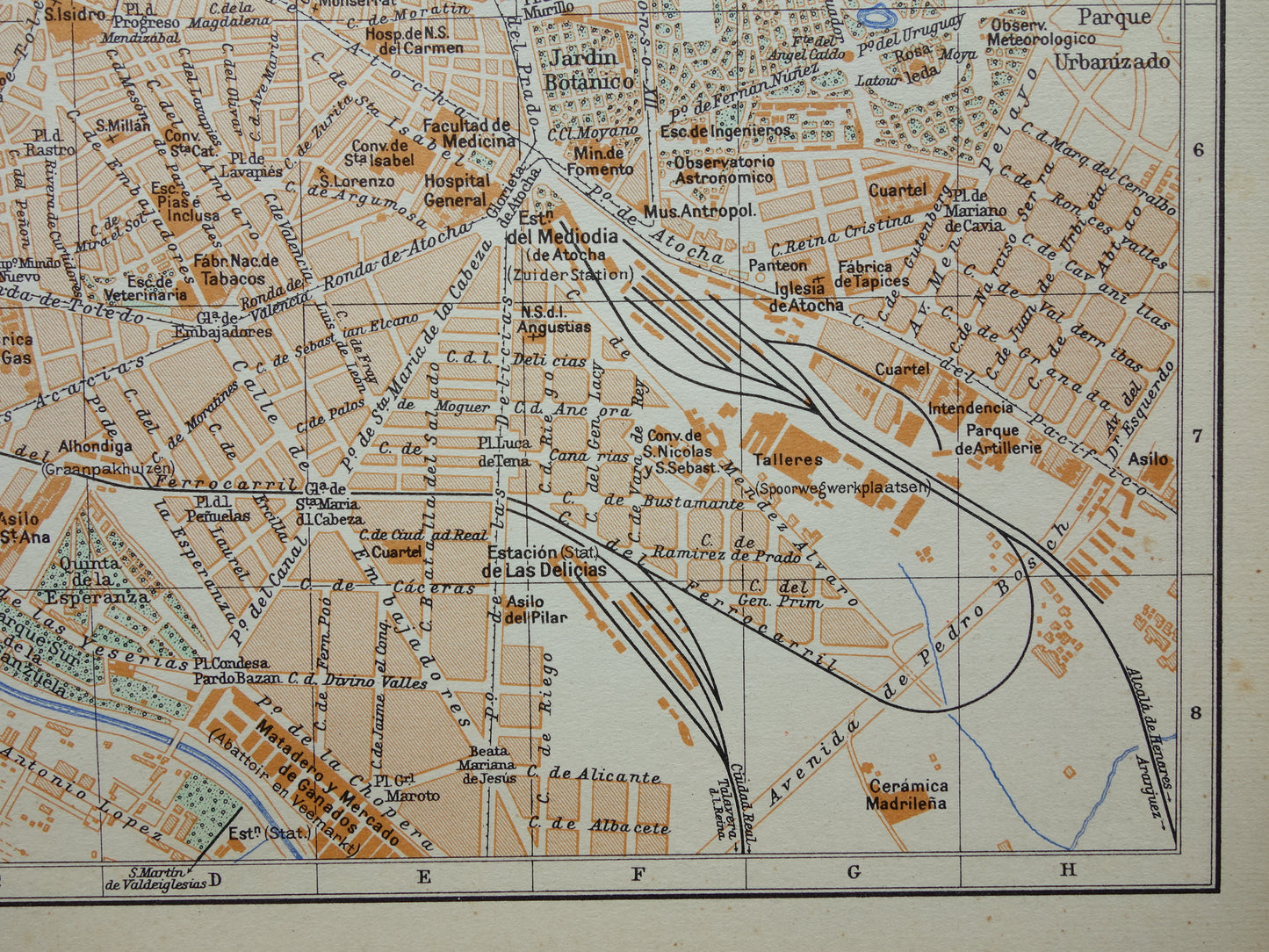 MADRID oude kaart van Madrid Spanje uit 1936 originele vintage plattegrond