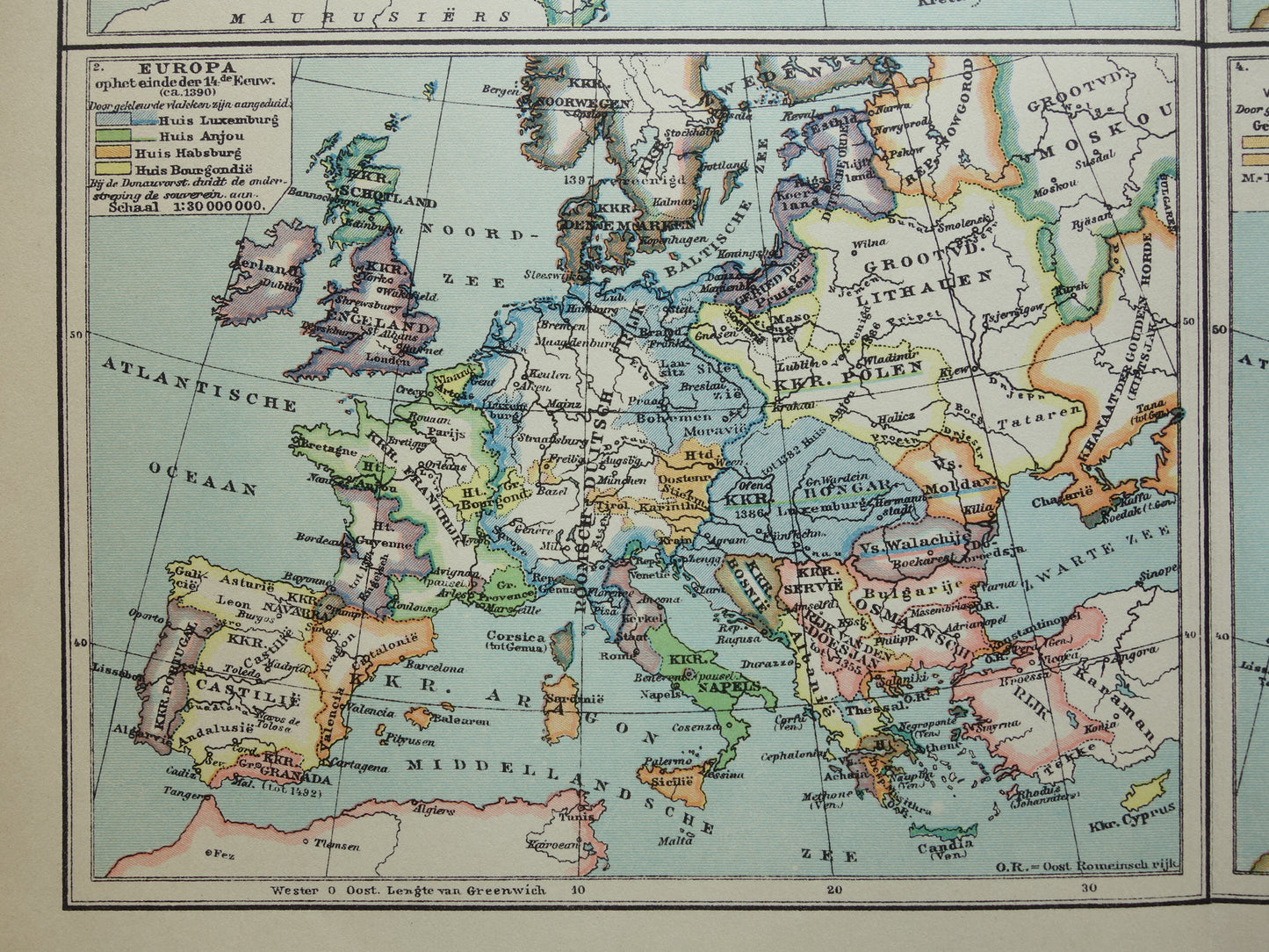 History of Europe in old maps - set of 2 prints with 8 x historical map - map Napoleon 1789 1815