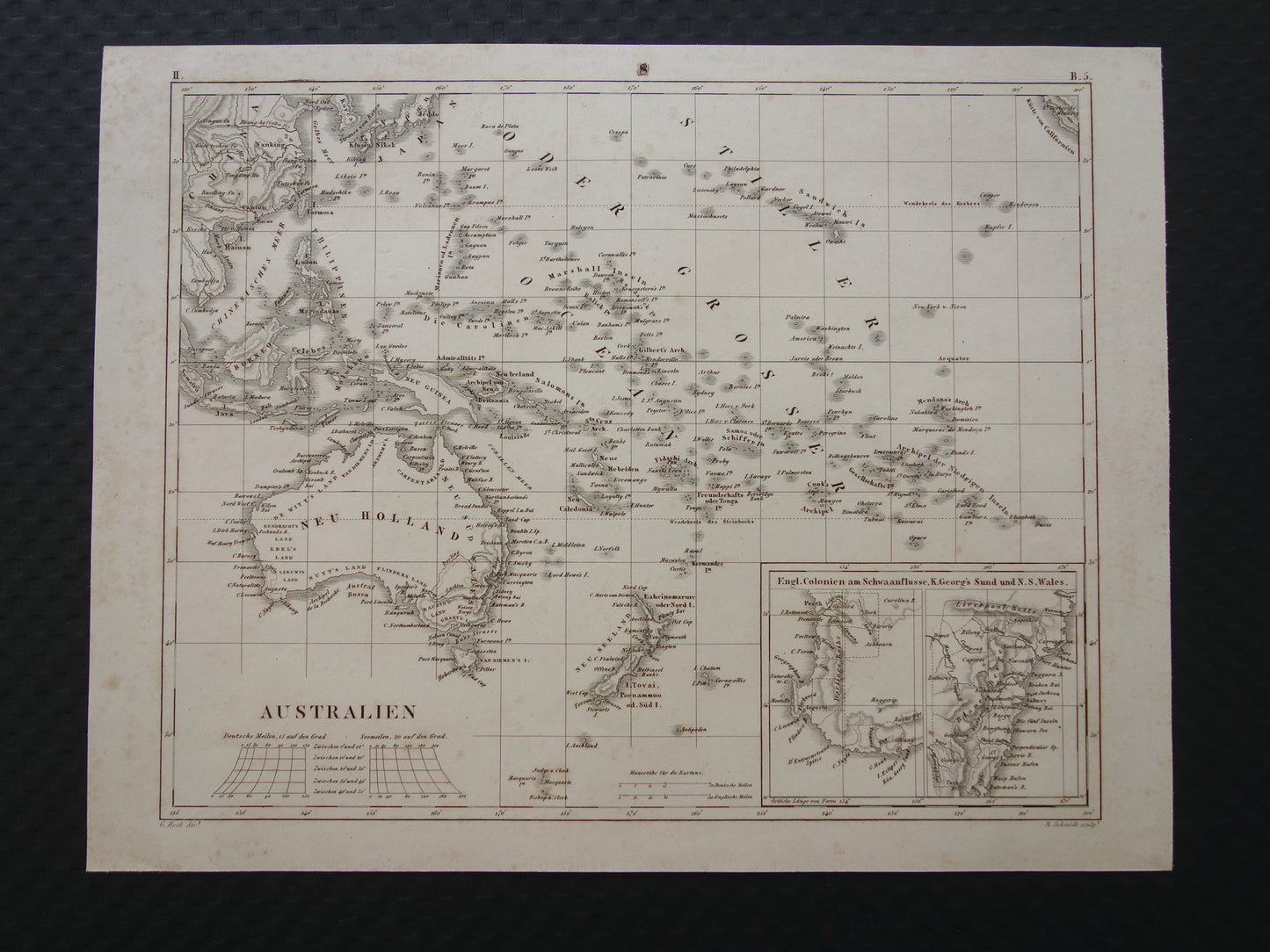 OCEANIA antique map of Oceania 175+ year old map of the continent with Australia New Zealand from 1849 - original vintage historical maps