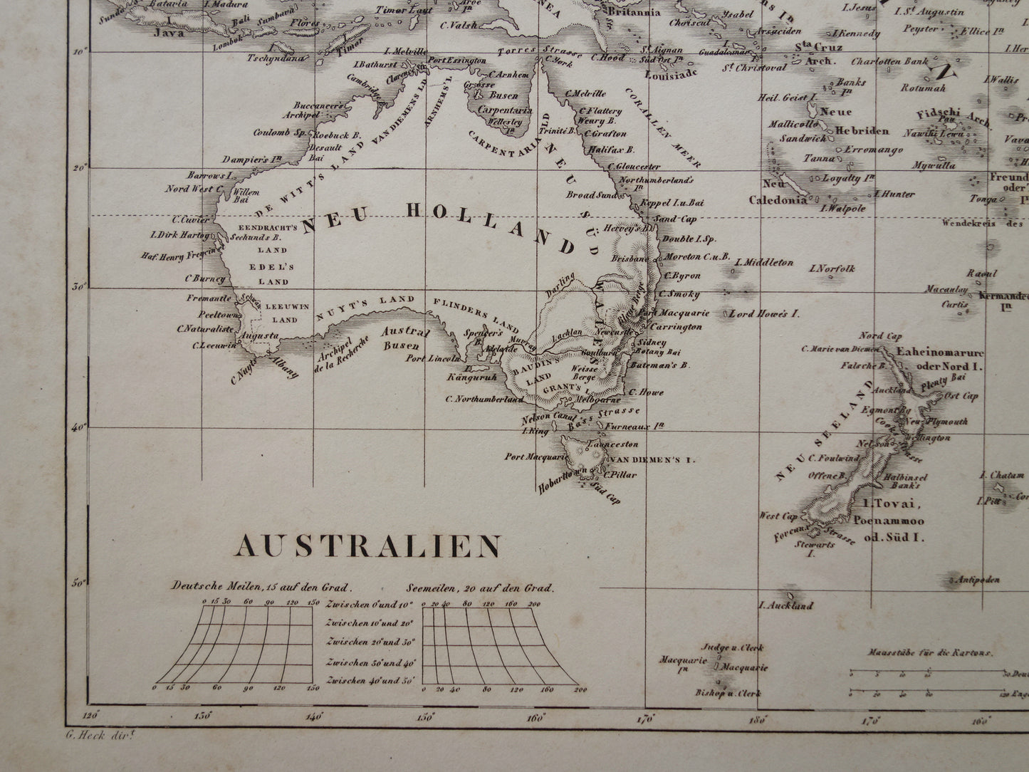 OCEANIA antique map of Oceania 175+ year old map of the continent with Australia New Zealand from 1849 - original vintage historical maps