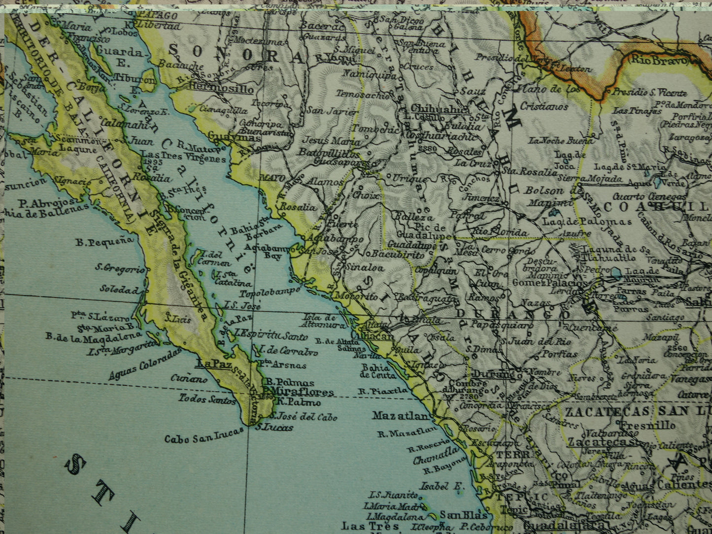MEXICO Vintage map of Mexico from 1937 original old Dutch map