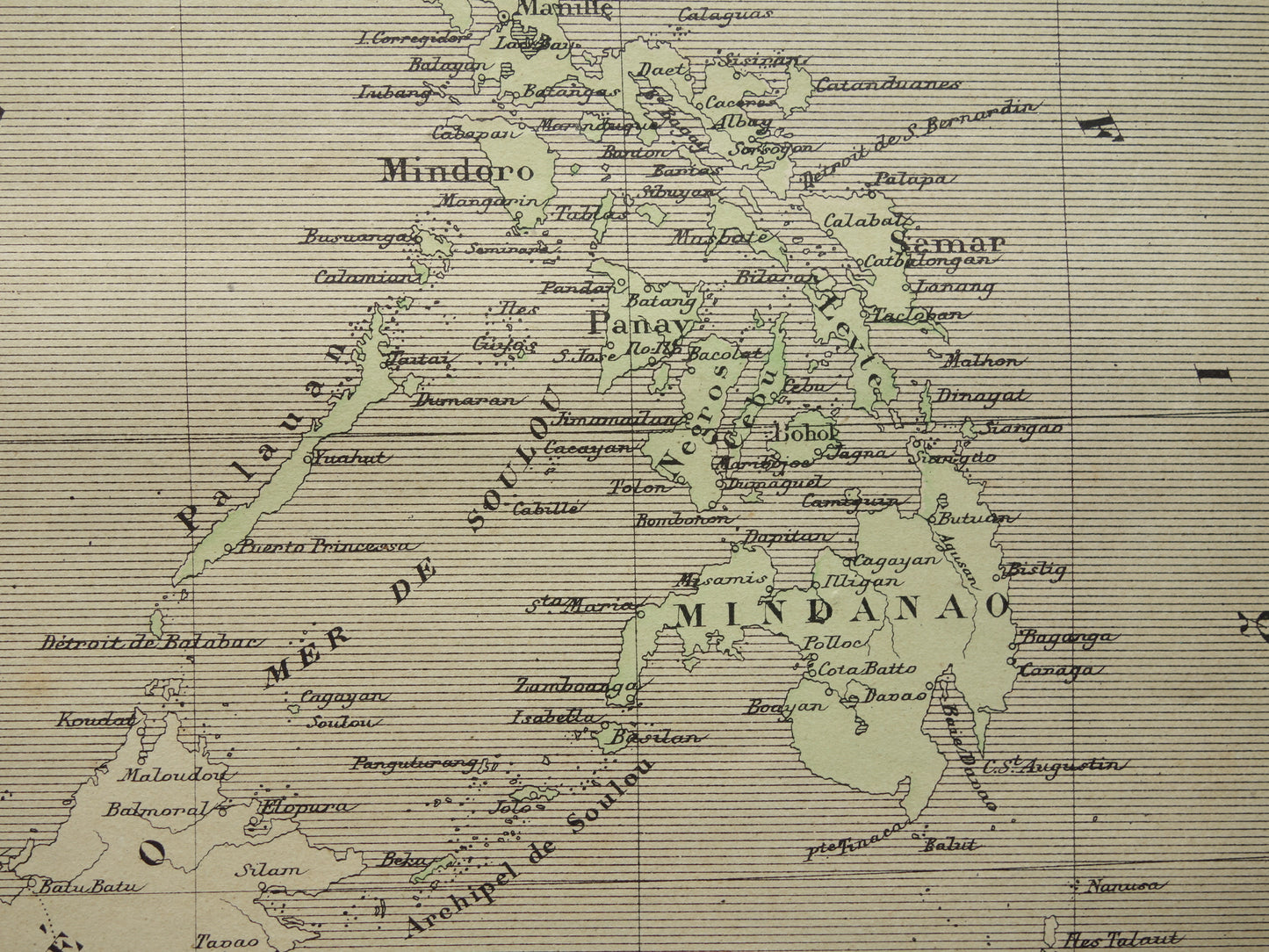 PHILIPPINES old map of the Philippines from 1896 original antique French map