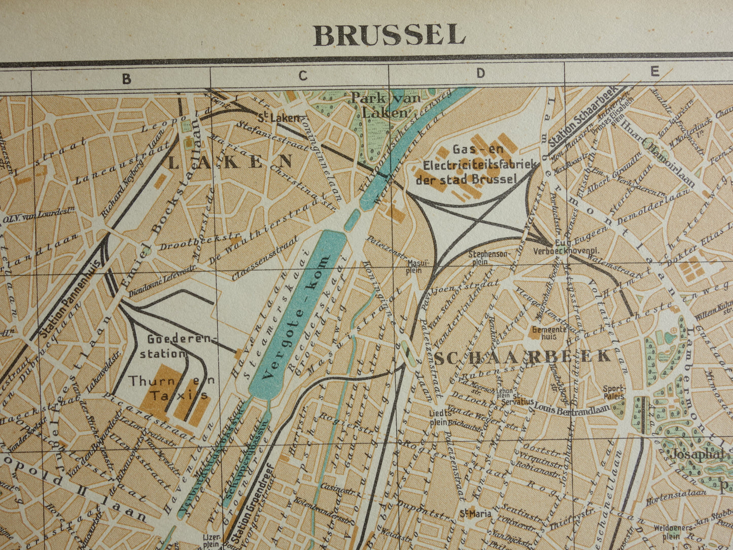 historische kaart van Brussel jaren '30