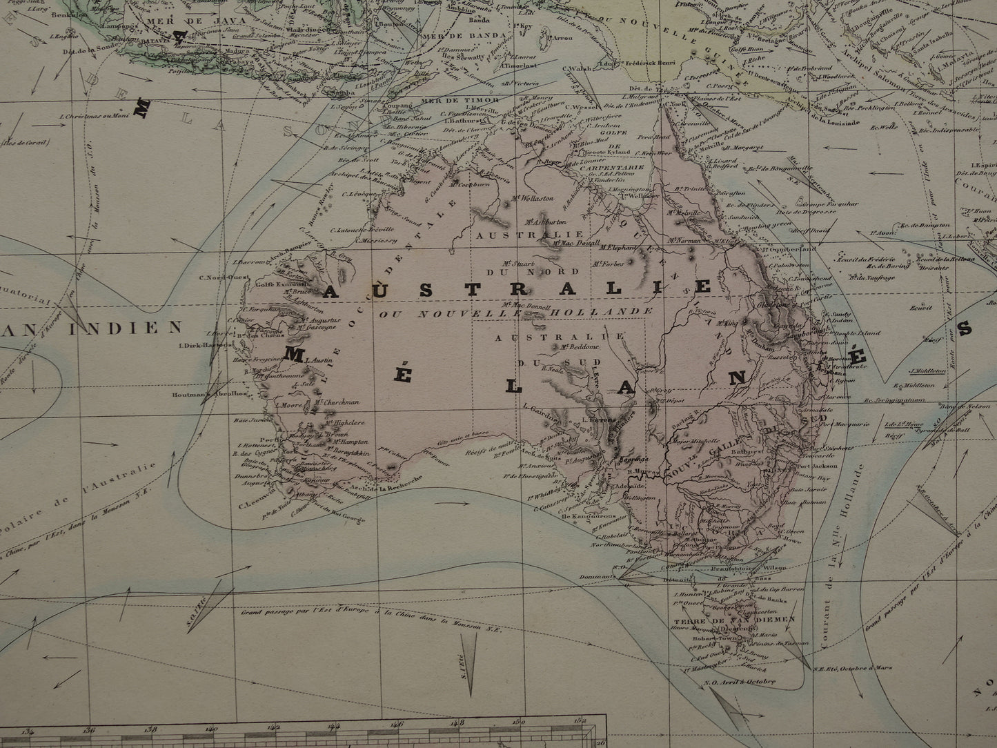 Antique map of Oceania 1880 original antique very large map Australia Indonesia Polynesia