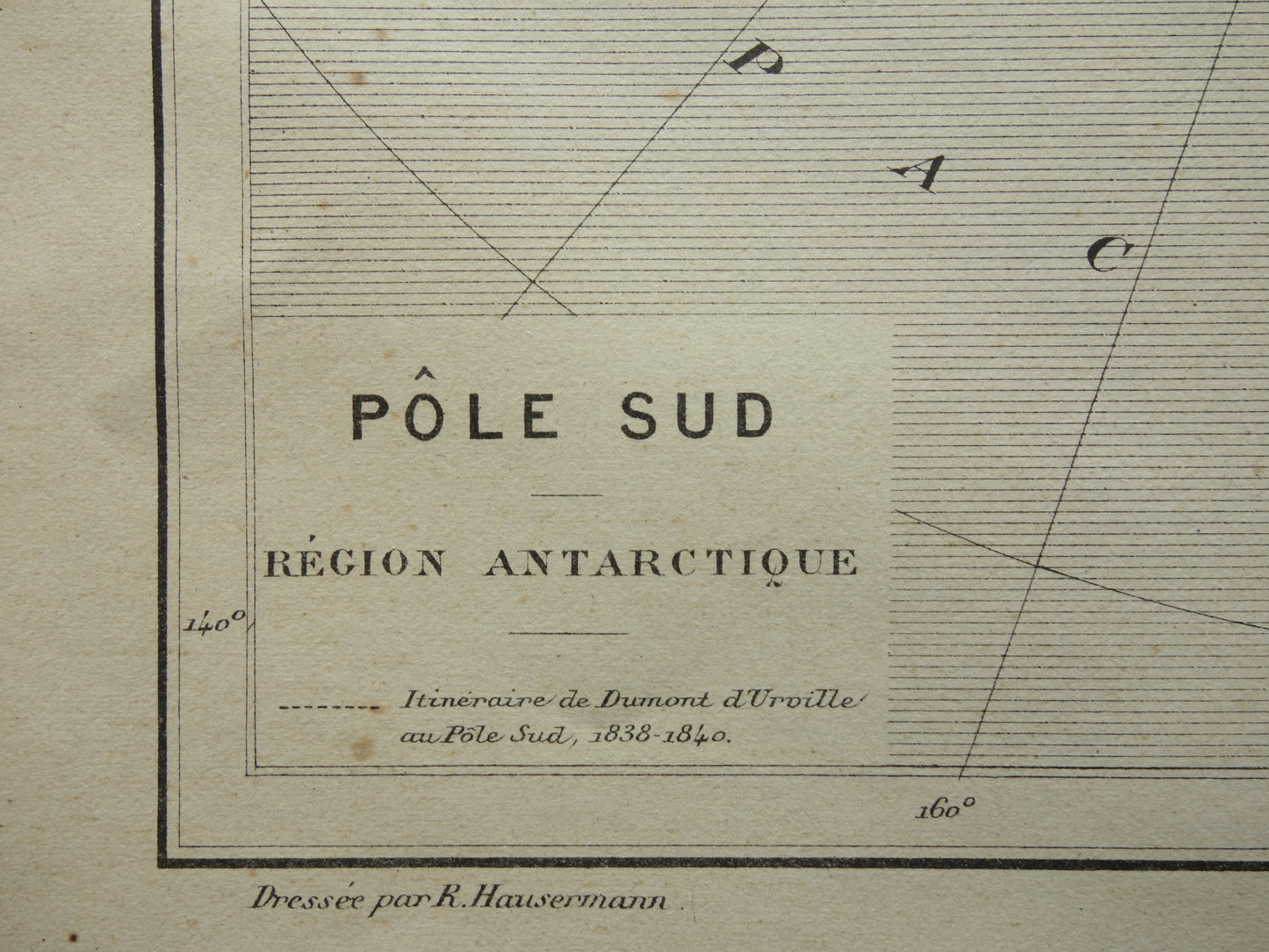 ZUIDPOOL oude kaart van Antarctica uit 1896 originele antieke Franse landkaart