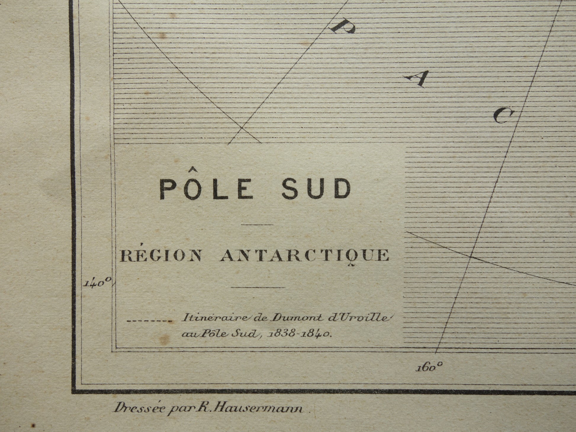 ZUIDPOOL oude kaart van Antarctica uit 1896 originele antieke Franse landkaart