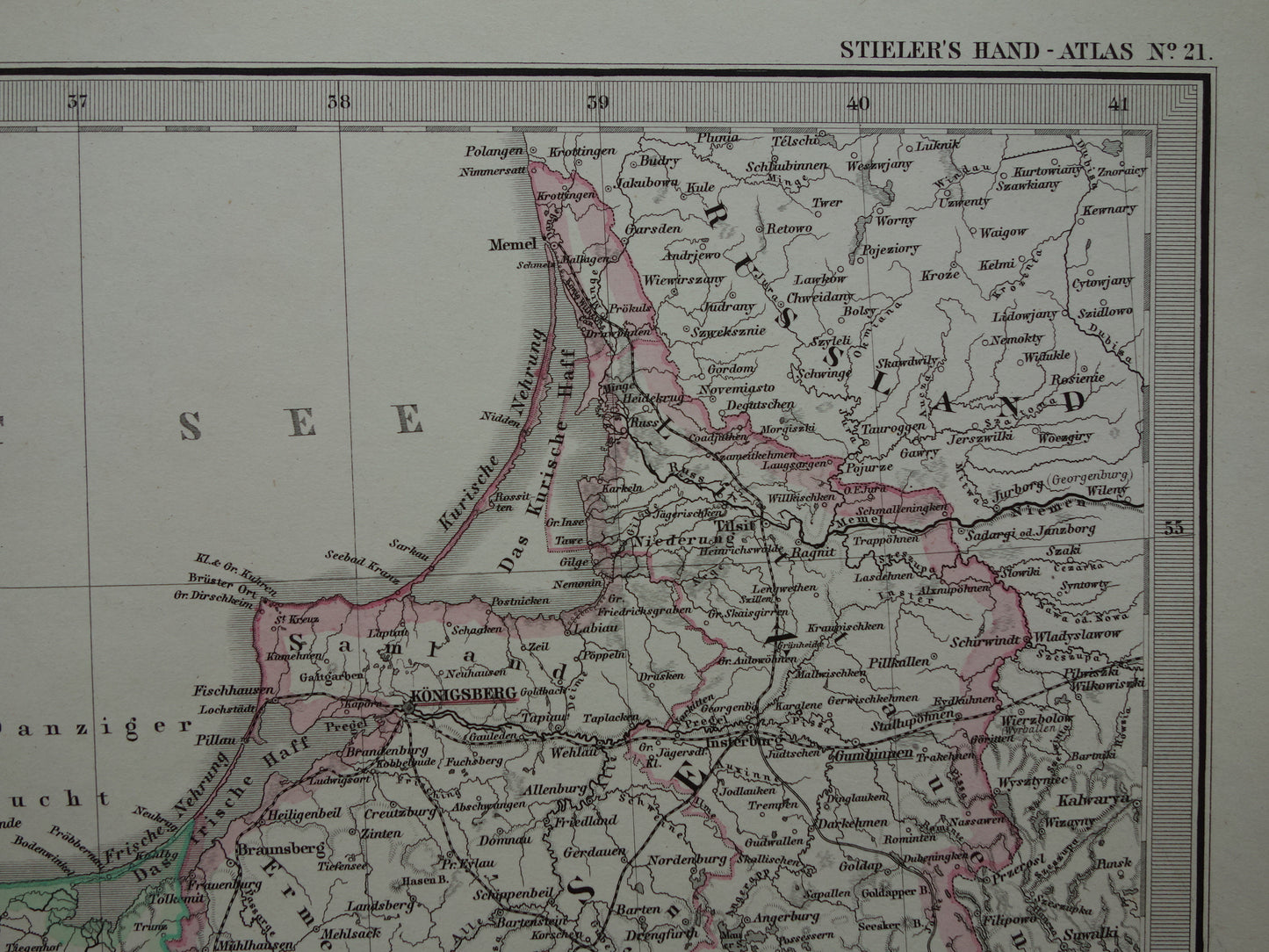 PRUSSIA Antique map of the Province of Prussia and Posen in 1878 Large original 145+ year old map Berlin Prussia Poland Germany