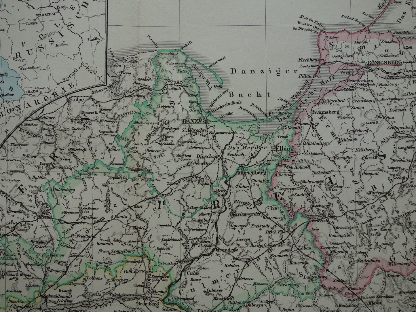 PRUSSIA Antique map of the Province of Prussia and Posen in 1878 Large original 145+ year old map Berlin Prussia Poland Germany