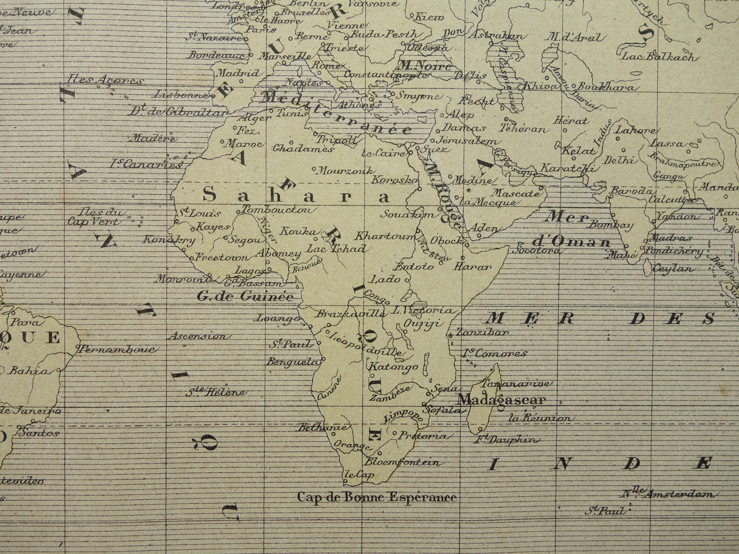 WORLD MAP old map of the world with routes explorers original antique map about voyages of discovery