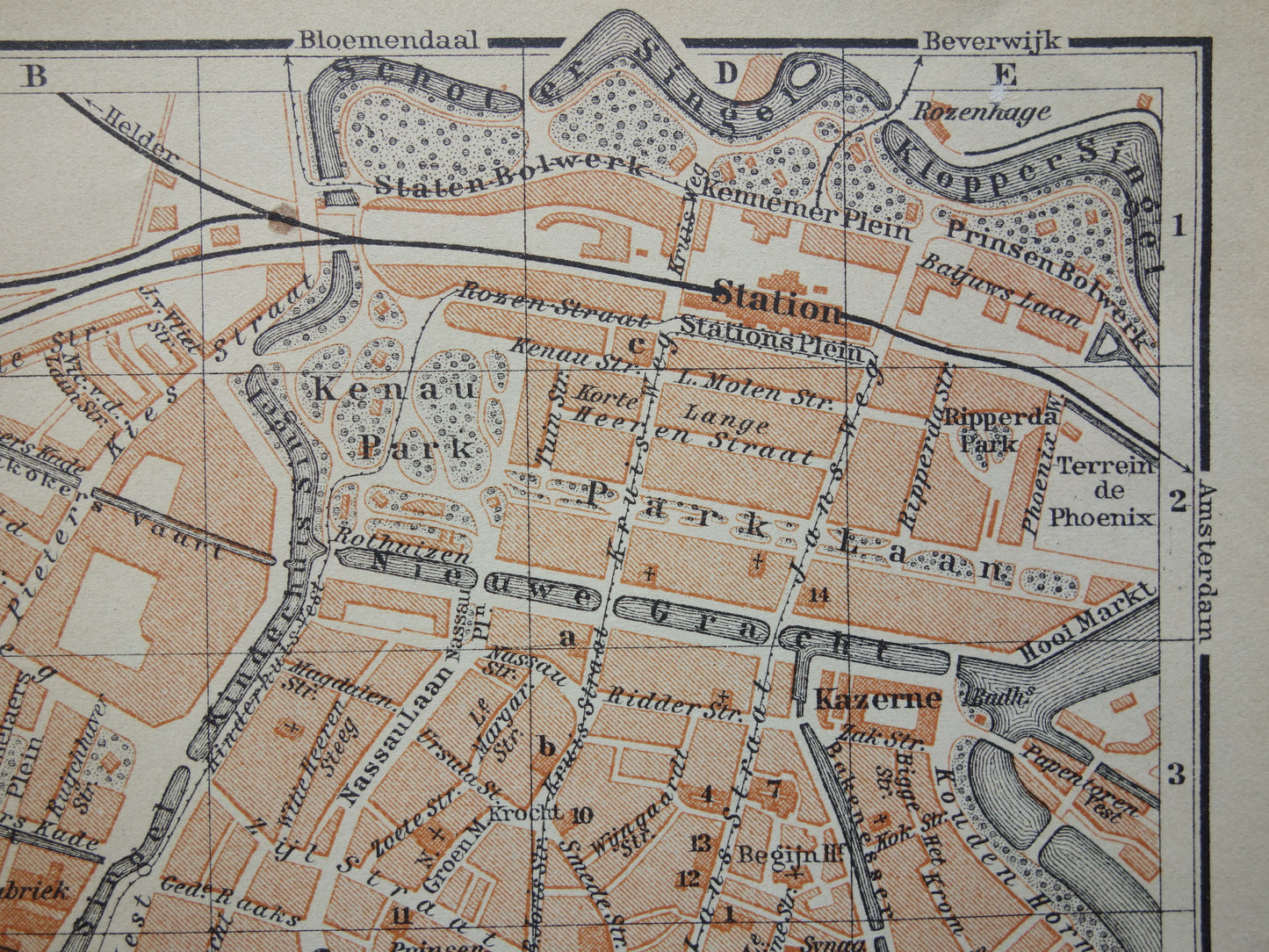 HAARLEM oude kaart van Haarlem uit 1904 kleine originele antieke plattegrond
