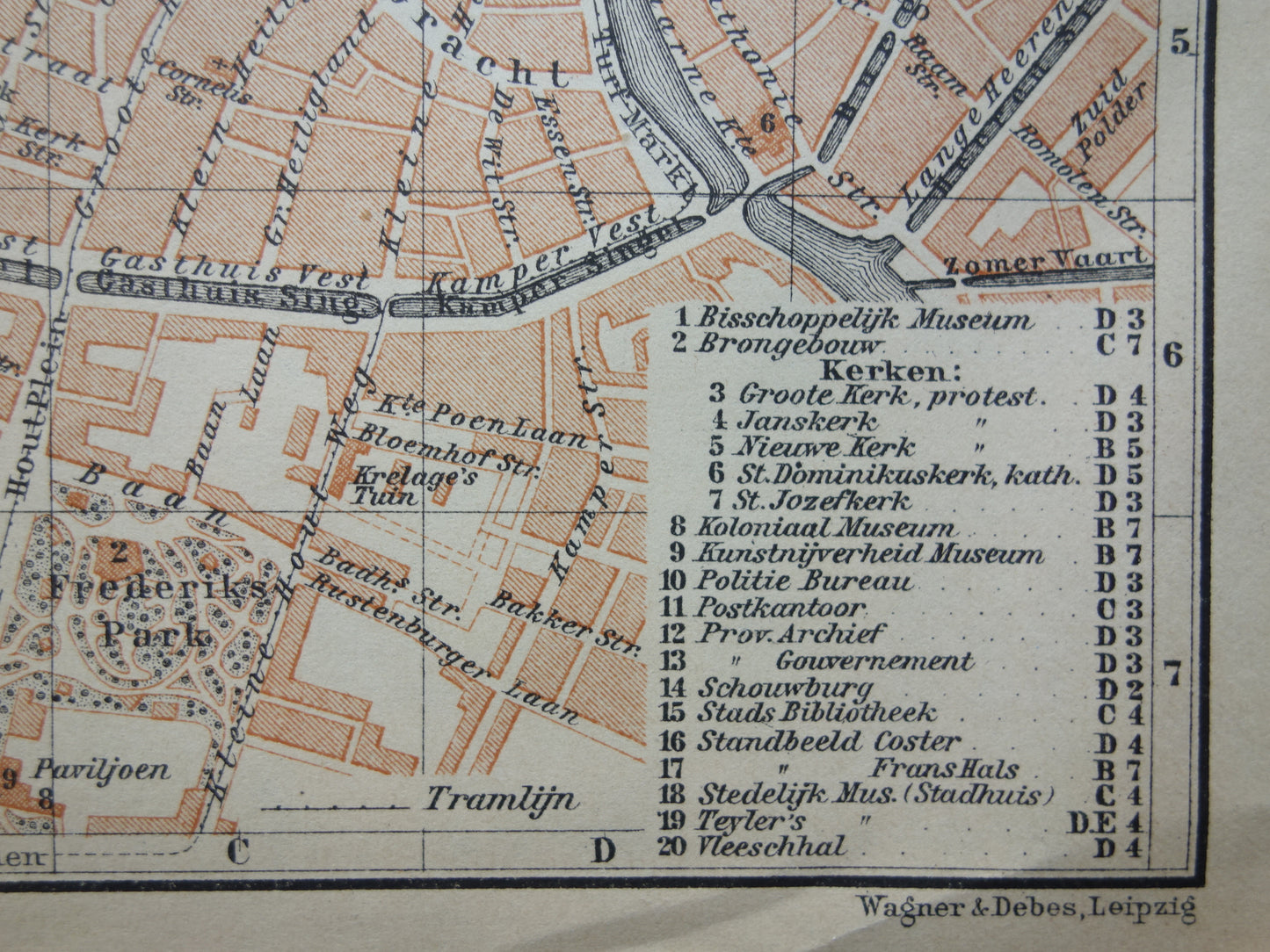 HAARLEM oude kaart van Haarlem uit 1904 kleine originele antieke plattegrond