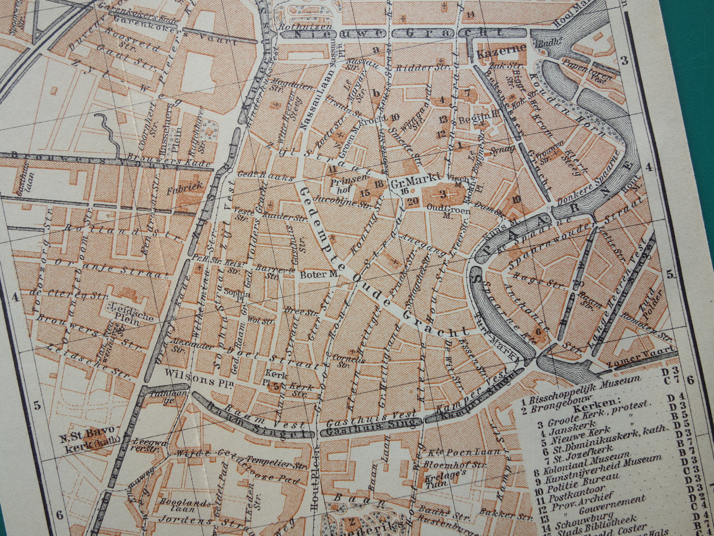 HAARLEM oude kaart van Haarlem uit 1904 kleine originele antieke plattegrond