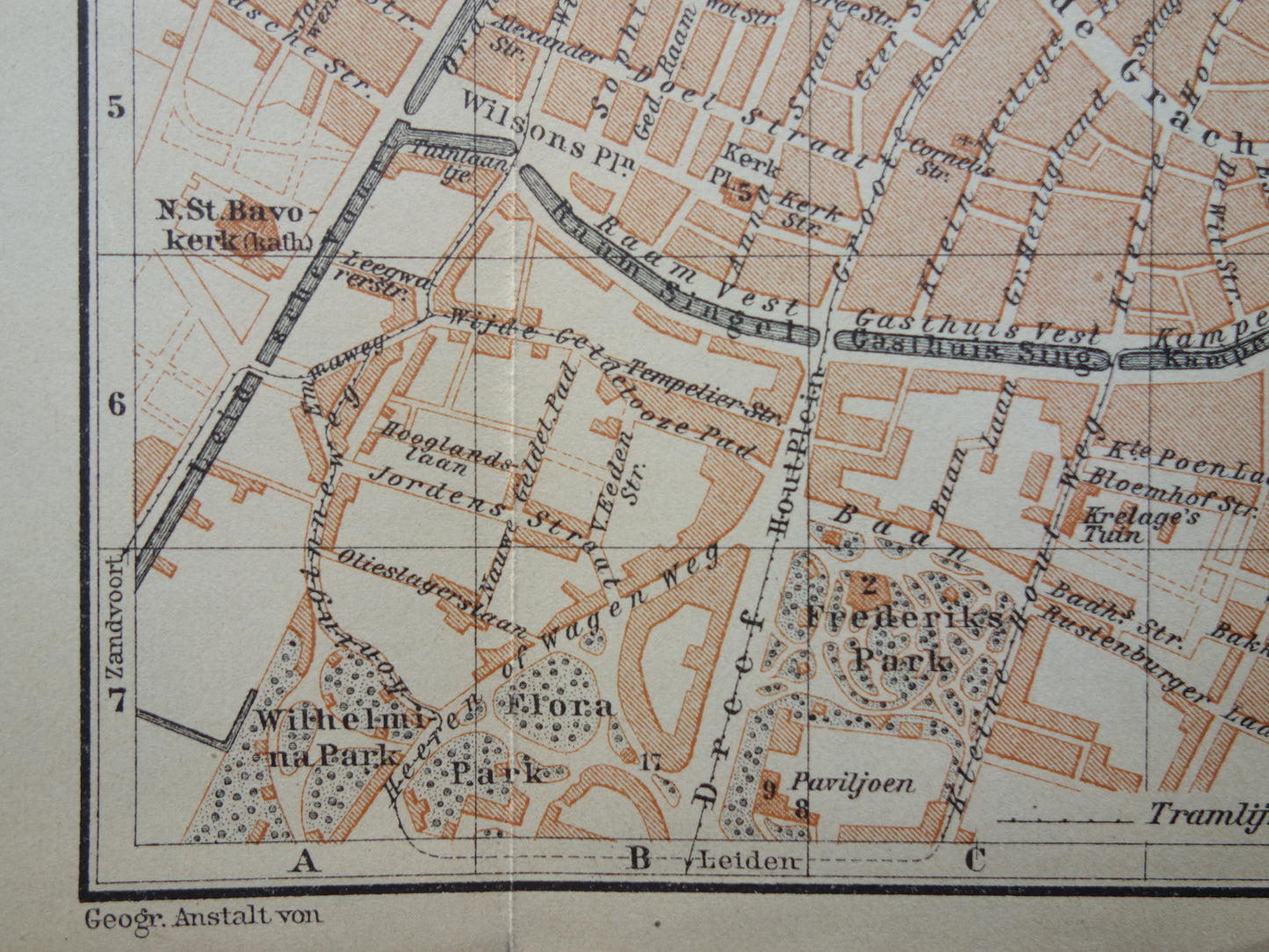HAARLEM oude kaart van Haarlem uit 1904 kleine originele antieke plattegrond
