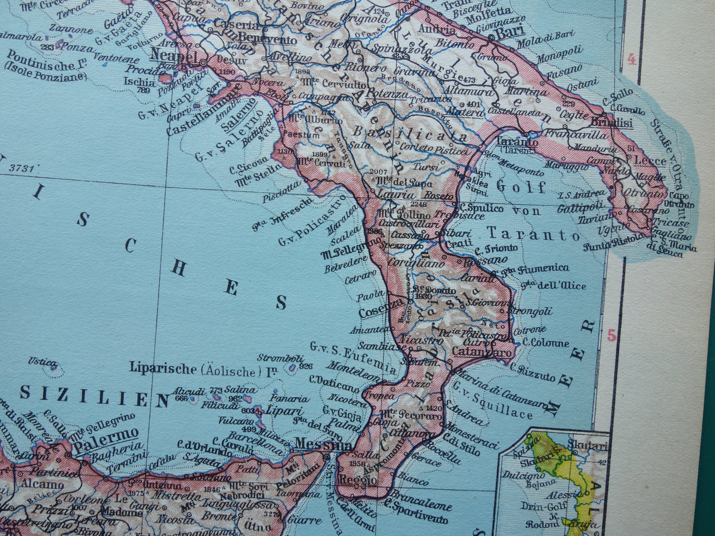 Oude landkaart van ITALIË uit 1931 originele vintage kaart Rome